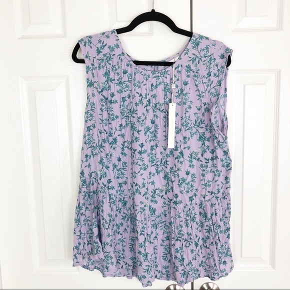 New Caslon Flutter Hem Woven Tank - Picture 2 of 8